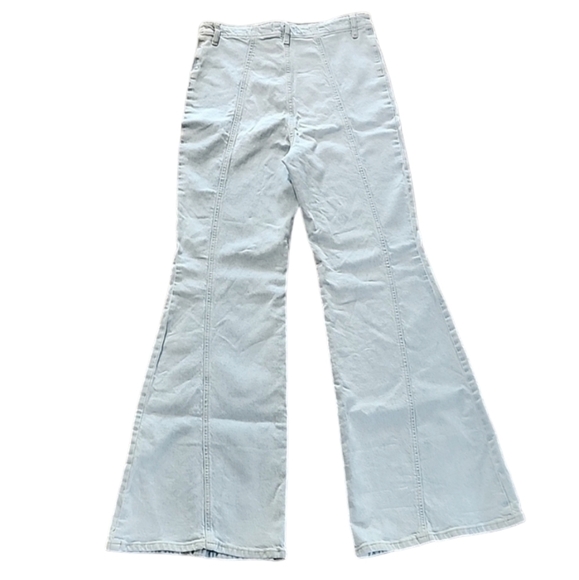 Free People Florence Flare Leg Jeans Light Blue Denim NEW - Picture 5 of 10